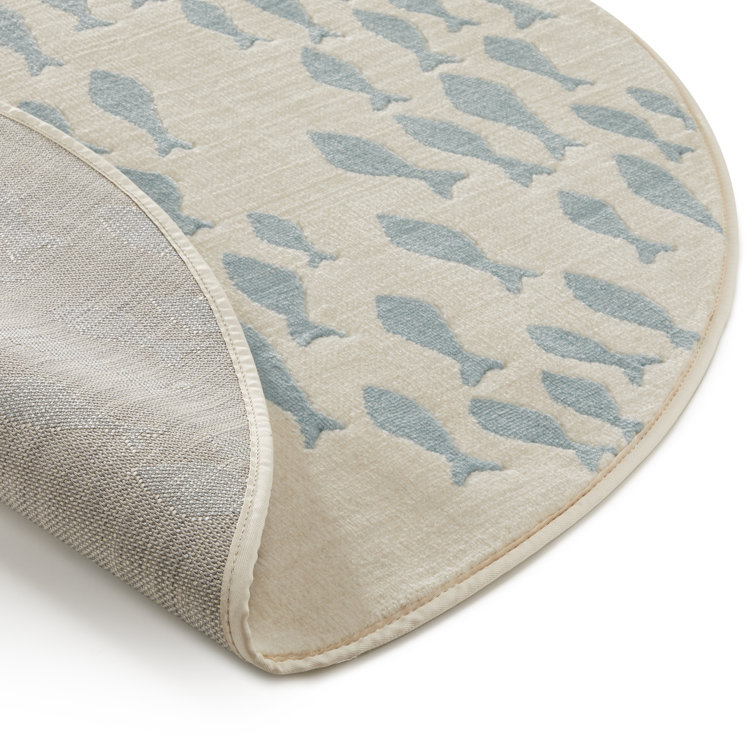 Harriet Bee Eveland Fish Blue/Orange/Cream Rug Wayfair.co.uk